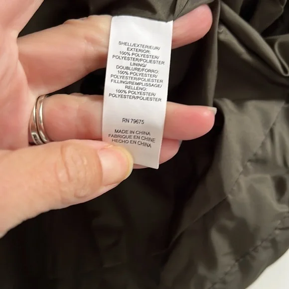 Lucky Brand Asymmetrical Mid Weight Puffer Army Green - Picture 5 of 6